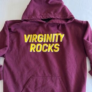 Women's Mauve, Medium Danny Duncan Hoodie with Virginity Rocks on the front